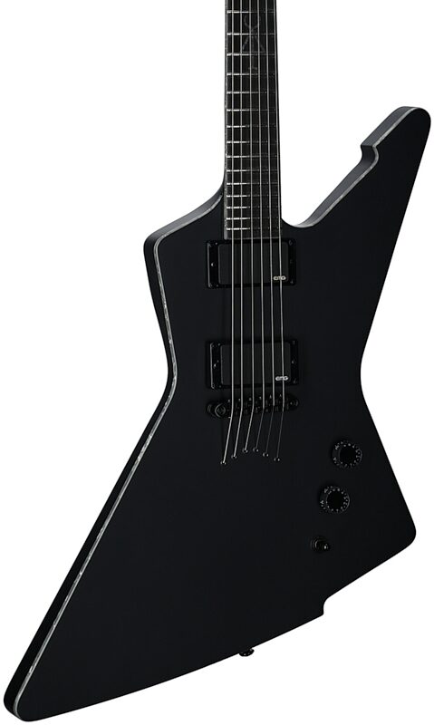 Schecter Sin Quirin Signature E-1 Electric Guitar, Satin Black, Full Left Front