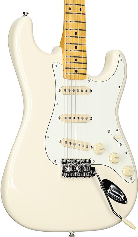 Fender JV Modified '60s Stratocaster Electric Guitar, with Maple Fingerboard (and Gig Bag), Olympic White, Full Left Front