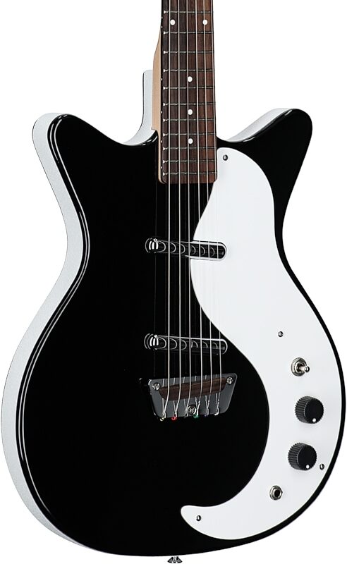 Danelectro Stock '59 Electric Guitar, Black, Full Left Front