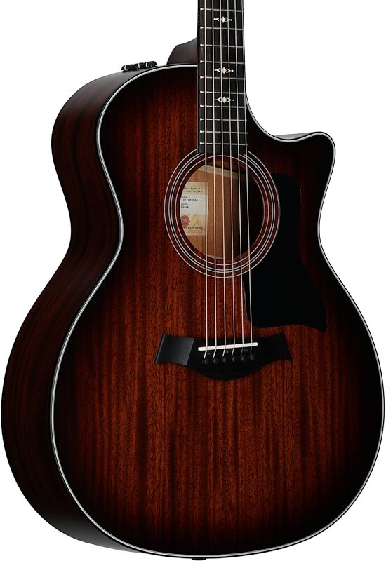 Taylor 324ce Grand Auditorium Acoustic-Electric Guitar (with Case), Shaded Edge Burst, Full Left Front