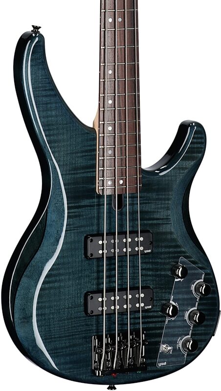 Yamaha TRBX604FM Electric Bass, Indigo Blue, Full Left Front