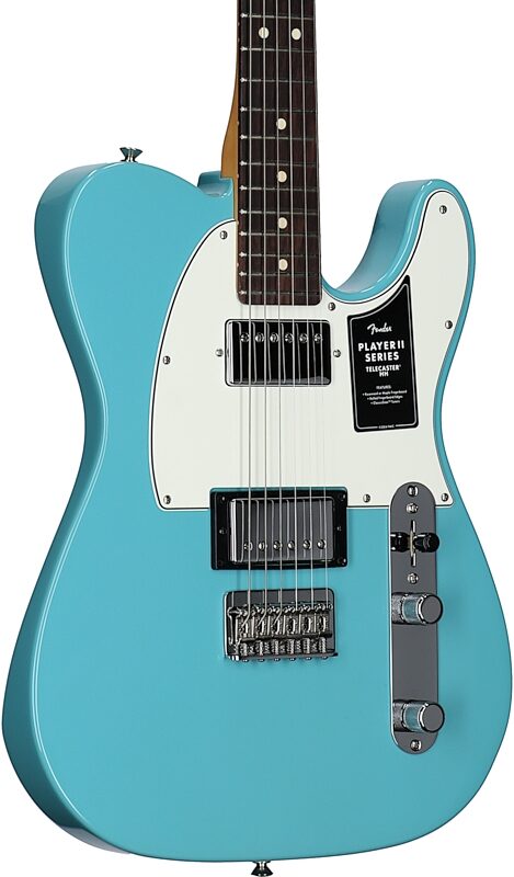 Fender Player II Telecaster HH Electric Guitar, with Rosewood Fingerboard, Aquatone Blue, Full Left Front