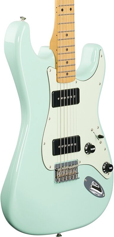 Fender Noventa Stratocaster Electric Guitar (with Gig Bag), Surf Green, Full Left Front