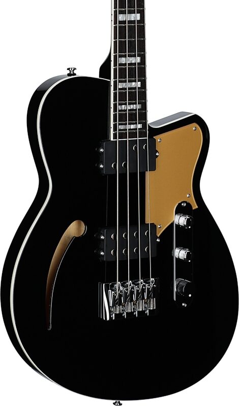 Reverend Dub King Electric Bass, Midnight Black, Full Left Front