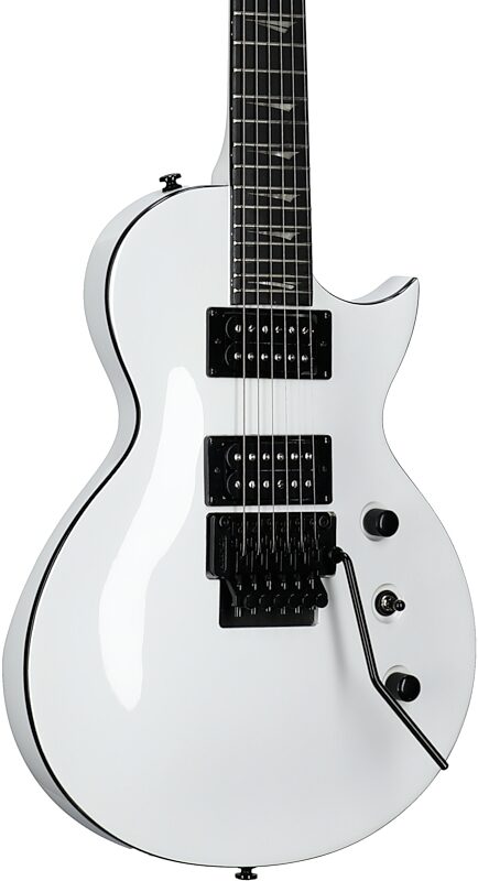 Kramer Assault 220FR Electric Guitar, Alpine White with Black Binding, Full Left Front