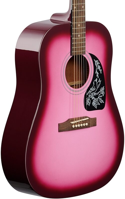 Epiphone Starling Acoustic Player Pack (with Gig Bag), Hot Pink, Blemished, Full Left Front