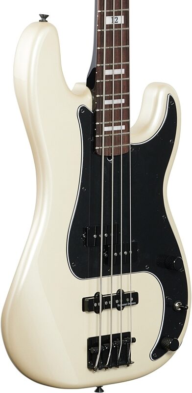 Fender Duff McKagan Deluxe Precision Electric Bass, Rosewood Fingerboard (with Gig Bag), White Pearl, Full Left Front