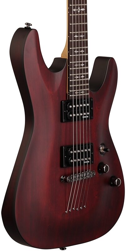 Schecter Omen 6 Electric Guitar, Walnut Stain, Full Left Front