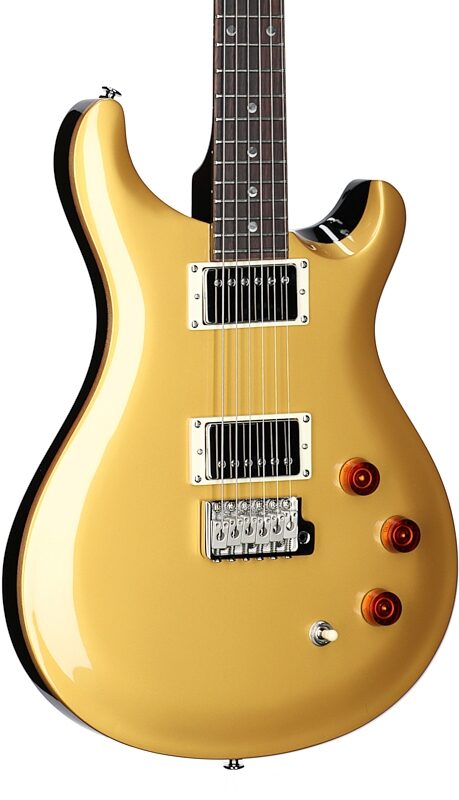 PRS Paul Reed Smith SE DGT Electric Guitar (with Gig Bag), Gold Top, with Moons, Full Left Front