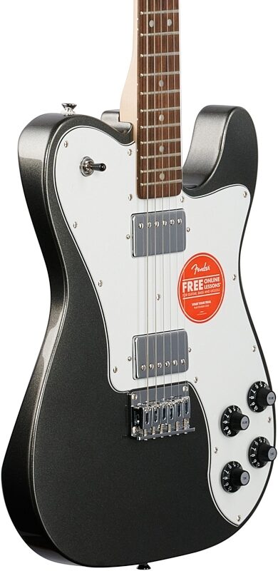 Squier Affinity Telecaster Deluxe Electric Guitar, Laurel Fingerboard, Charcoal Frost Metallic, Full Left Front