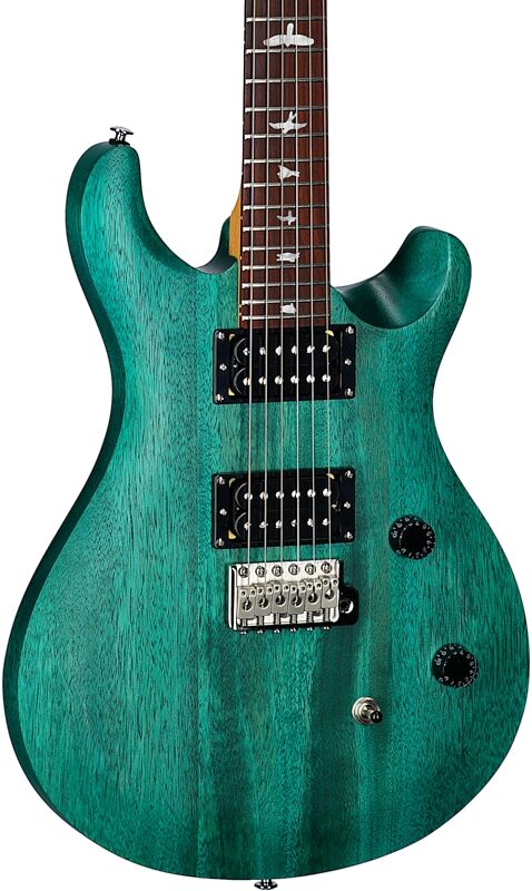 PRS Paul Reed Smith SE CE24 Standard Electric Guitar (with Gig Bag), Satin Turquoise, Full Left Front