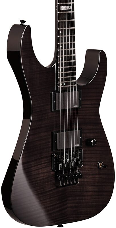 ESP E-II M-2 FM Electric Guitar, See Thru Black, Full Left Front