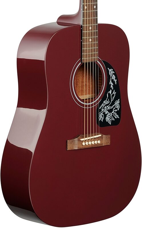Epiphone Starling Dreadnought Acoustic Guitar, Wine Red, Full Left Front