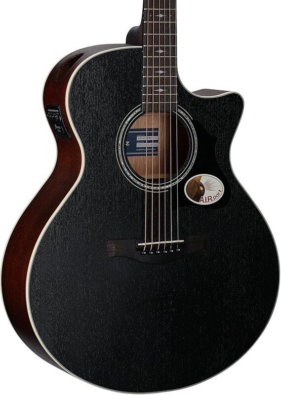 Ibanez AE140 Acoustic-Electric Guitar, Weathered Black Open Pore, Full Left Front