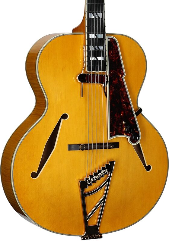 D'Angelico Excel Style B Archtop Electric Guitar (with Case), Amber, Full Left Front