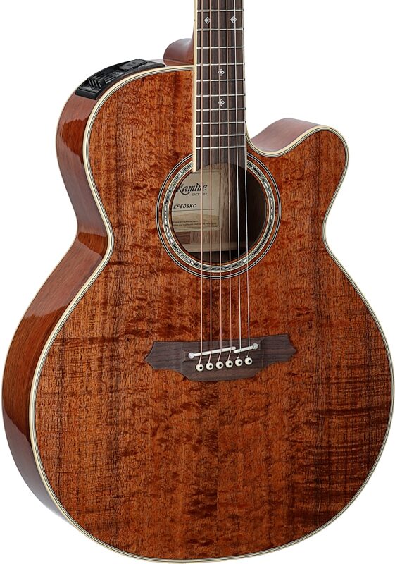 Takamine EF508KC Koa Top Acoustic-Electric Guitar (with Case), Natural, Full Left Front