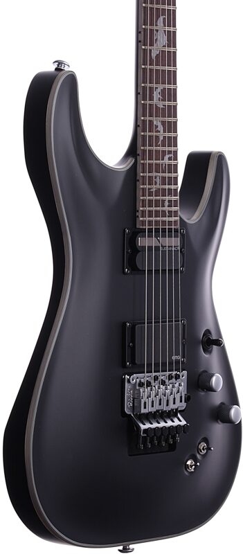 Schecter Damien Platinum 6 FR-S Sustainiac Electric Guitar, Satin Black, Full Left Front