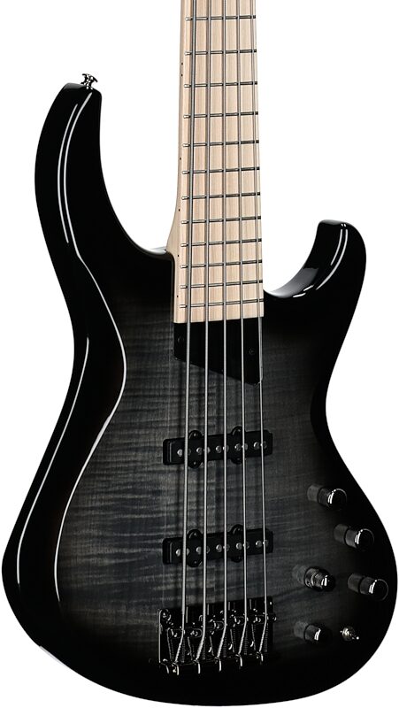 MTD Kingston Saratoga Deluxe 5 Electric Bass, 5-String (with Maple Fingerboard), Transparent Black Burst, Open Box (Very Good), Full Left Front
