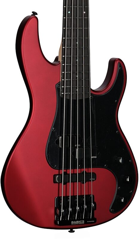 ESP LTD AP-5 Electric Bass, 5-String, Candy Apple Red Satin, Full Left Front